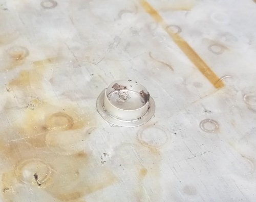 Judy Larson's CZ Explosion Necklace - , Holiday Designs, Cutting, Cutting Tool, Cutters, Filing, Finishing, How To Punch Holes, Hole Punching, Punch A Hole, Tumbling, Tumble, Tumbling Jewelry, Butane Torch, Soldering, Solder, Design, Drilling, Drill, Make the bezel for the large cabochon.